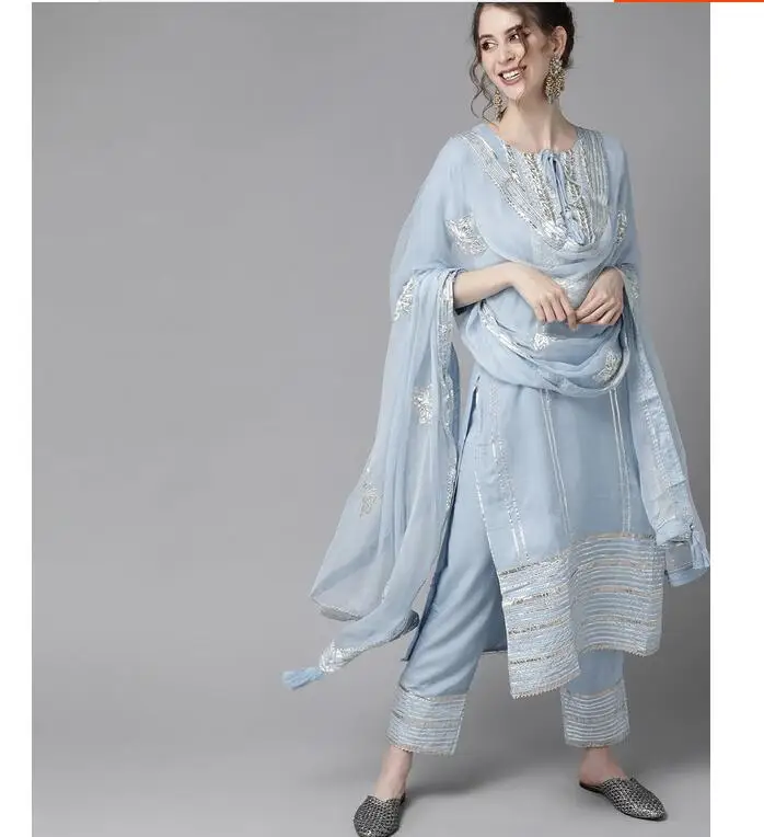Salwar Kameez Set - Ropa tradicional india punjabi bordada de