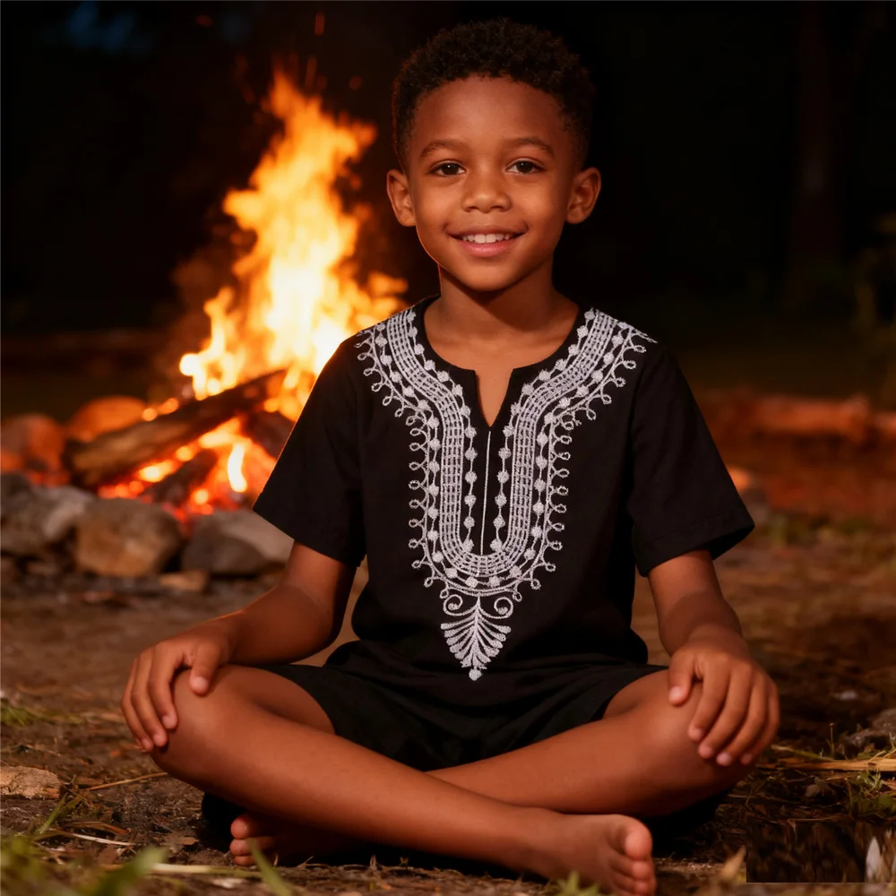 Kids Ethnic Fashion - Camisetas Étnicas Vintage para Niños de