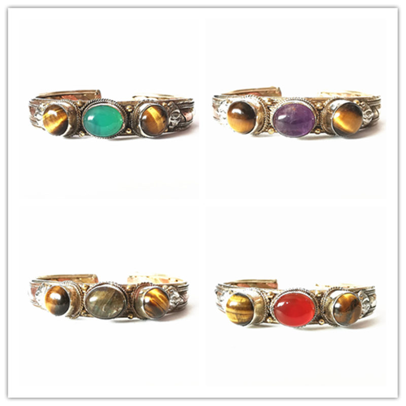 Ethnic Fashion Com - Cuentas de piedra Natural con incrustaciones