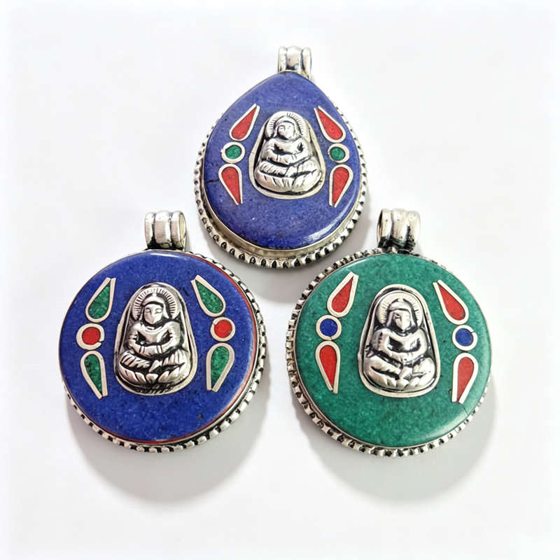 Ethnic Fashion Com - Colgantes de Amuleto Budista Tibetano, Cobre