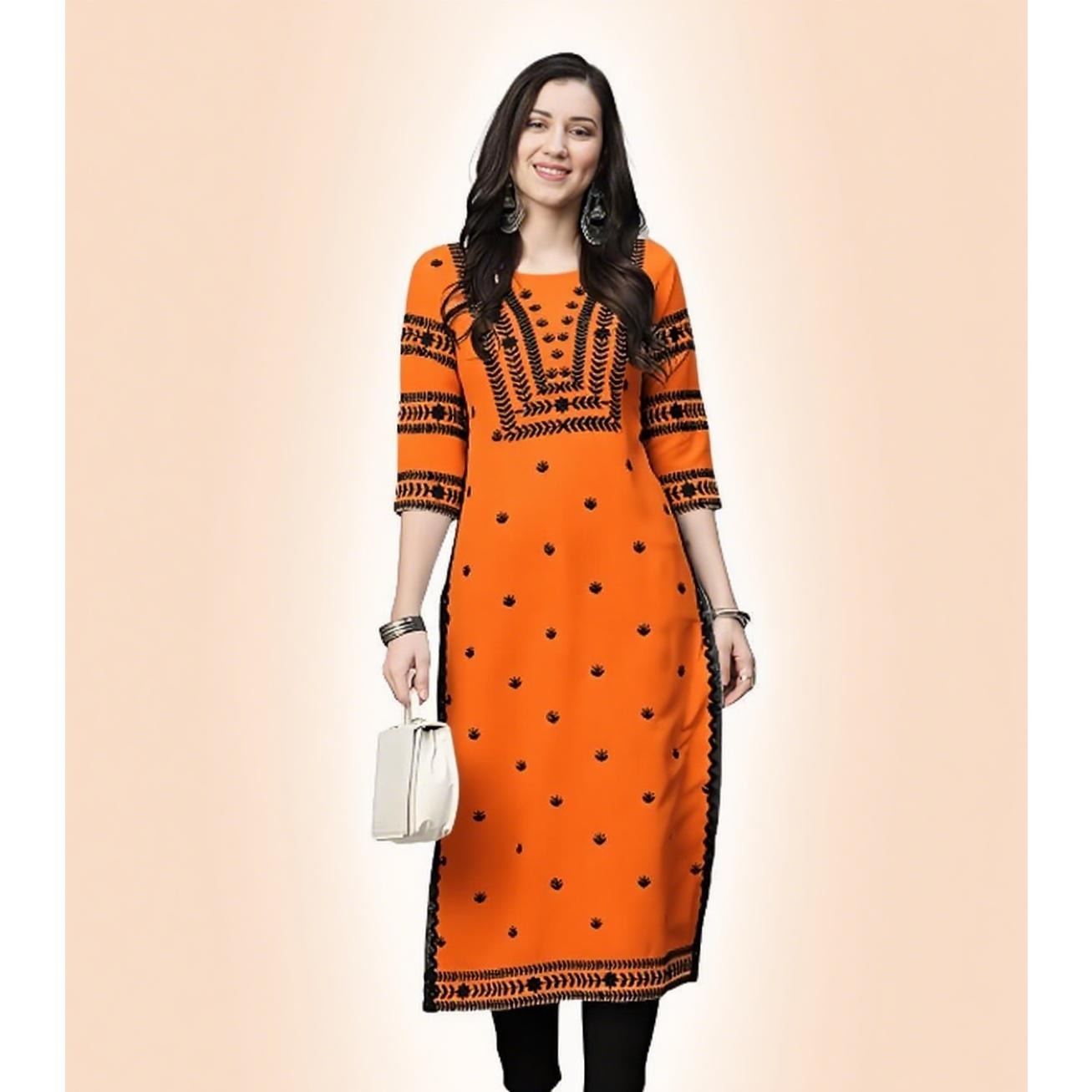 Ethnic Fashion Kurtis - Musulman Kurt Flowers moda mujer cómodo