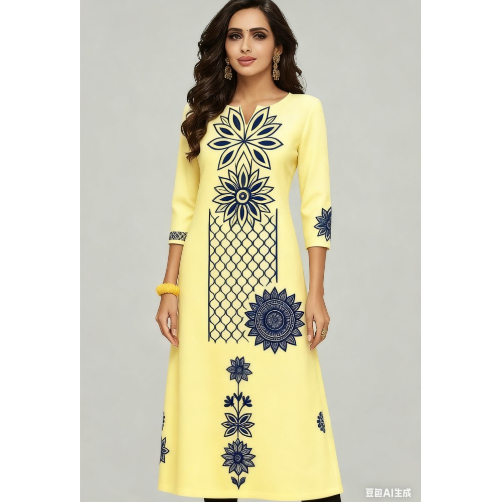 Ethnic Fashion Kurtis - Vestido informal de estilo nacional Kurt