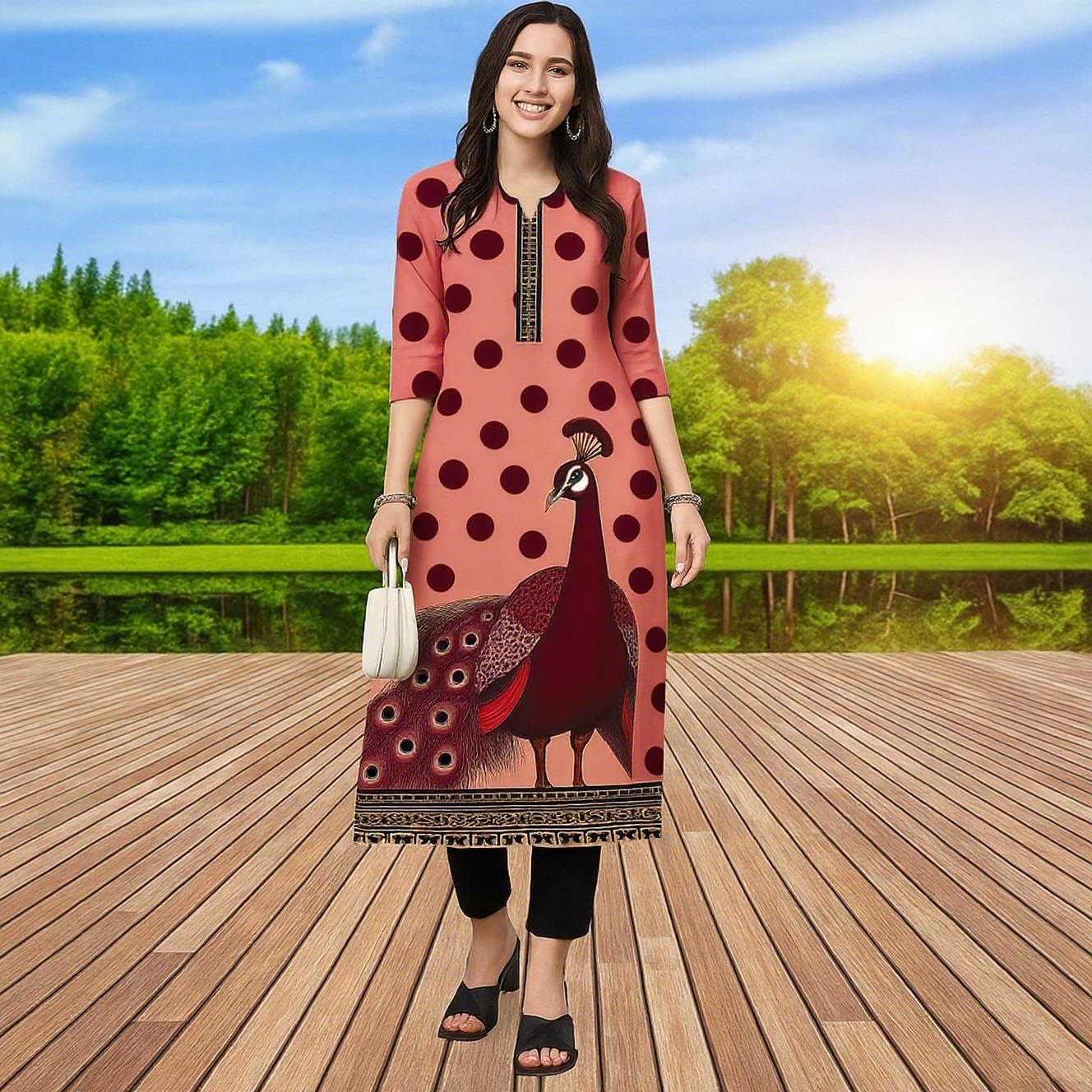 Ethnic Fashion Kurtis - Vestido musulmán Kurt informal a la