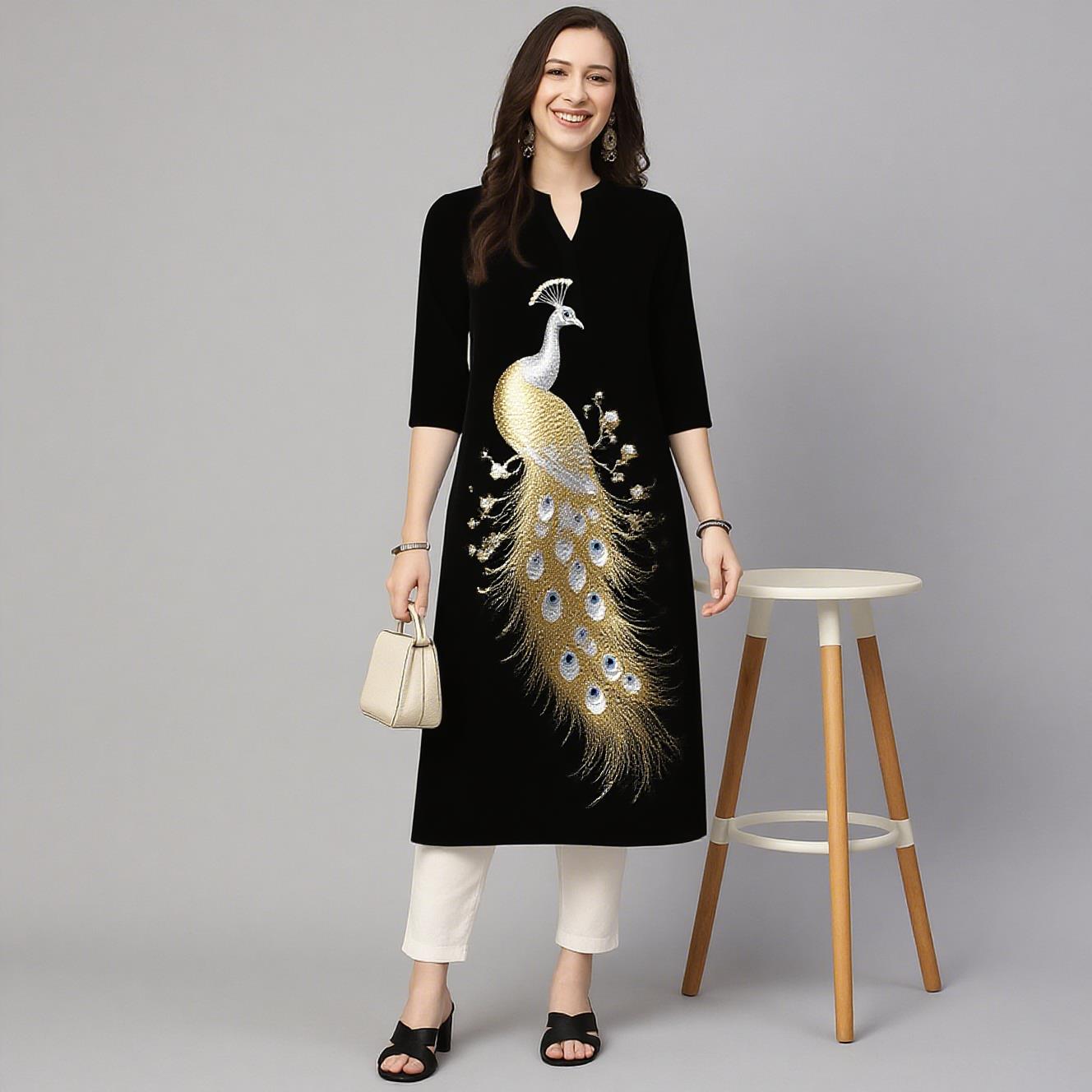 Pavo Real para mujer Kurt vest - Ethnic Fashion Kurtis reseña y precio