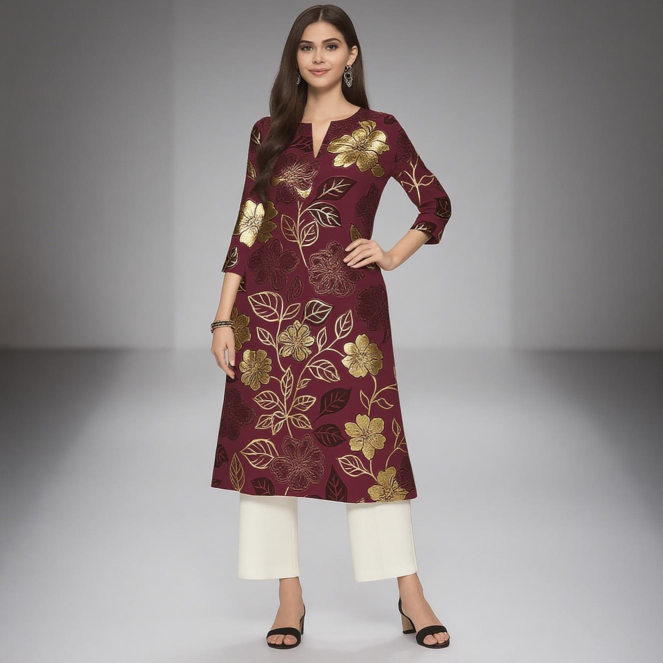 Vestido musulmán Kurt informal - Ethnic Fashion Kurtis reseña y precio
