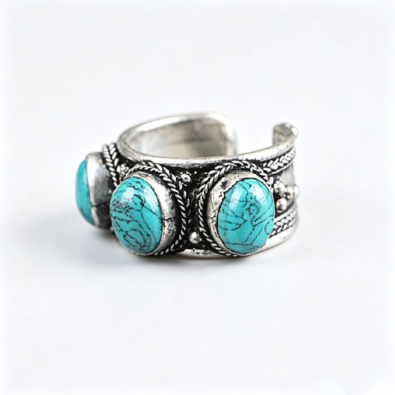 Anillos tibetanos con incrusta - Ethnic Fashion Com reseña y precio