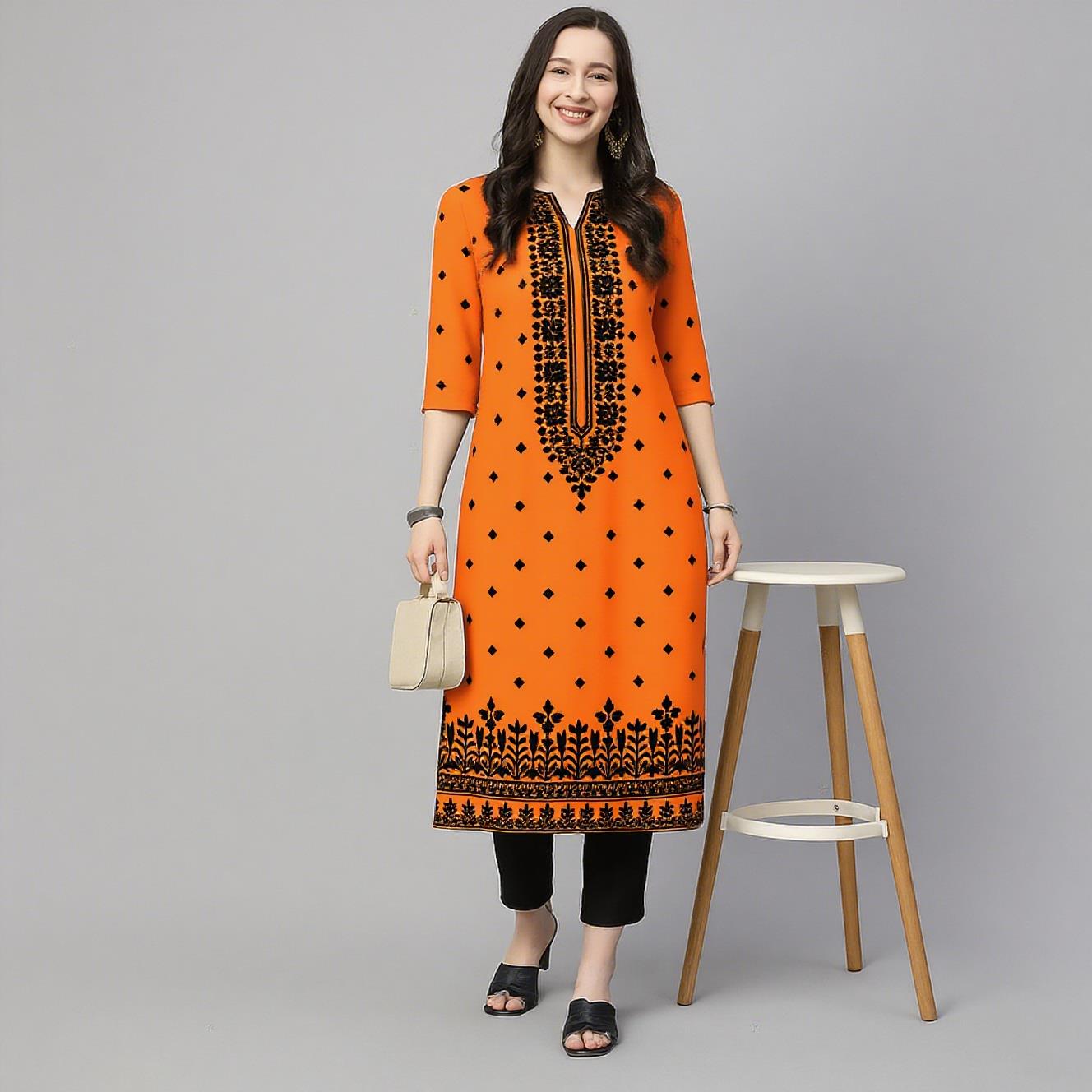 Vestido musulmán Kurt Flowers  - Ethnic Fashion Kurtis reseña y precio