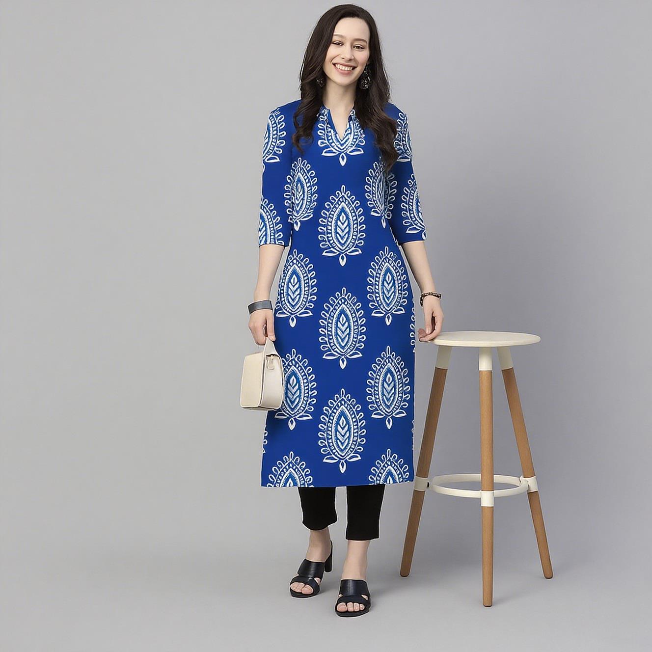 Vestido musulmán Kurt Flowers  - Ethnic Fashion Kurtis reseña y precio
