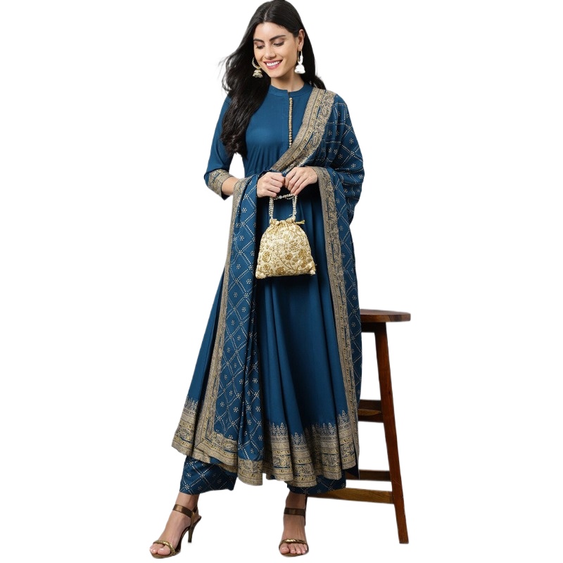 Conjunto de Kurta Étnica India - Salwar Kameez Set reseña y precio