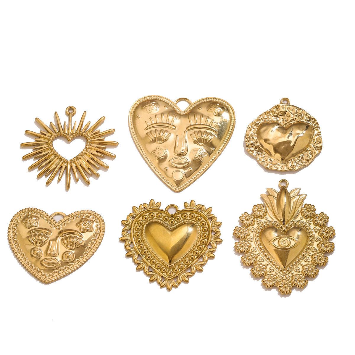 5 piezas de dijes de corazón d - Ethnic Fashion Collection reseña y precio