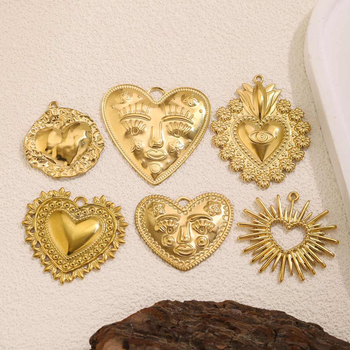 5 piezas de dijes de corazón d - Ethnic Fashion Collection reseña y precio