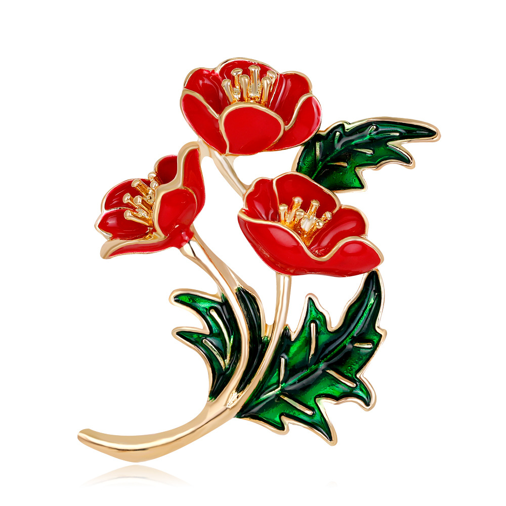 Broche de flor de amapola roja - Ethnic Fashion Uk reseña y precio