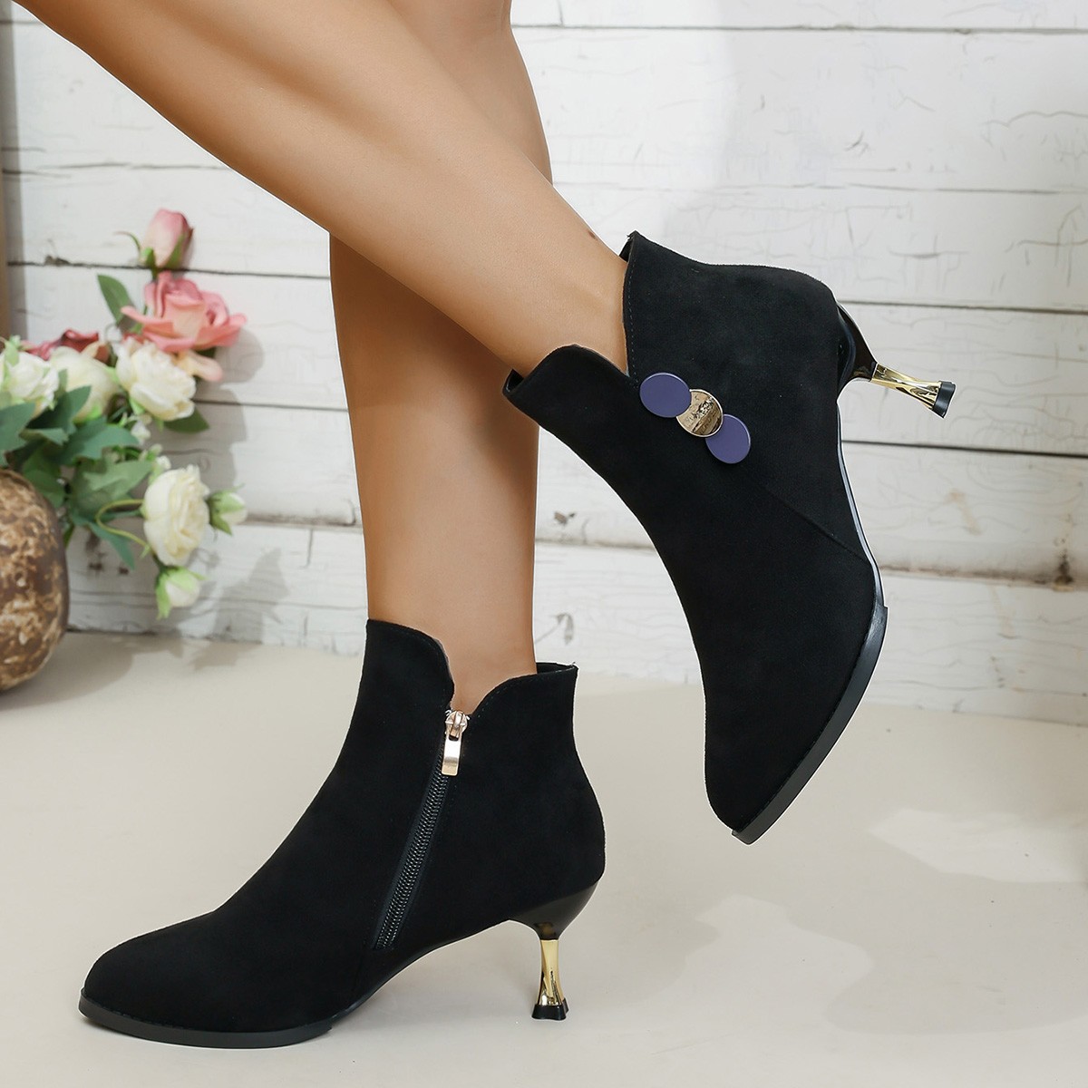 Botines de tacón alto para muj - Ethnic Fashion Style reseña y precio