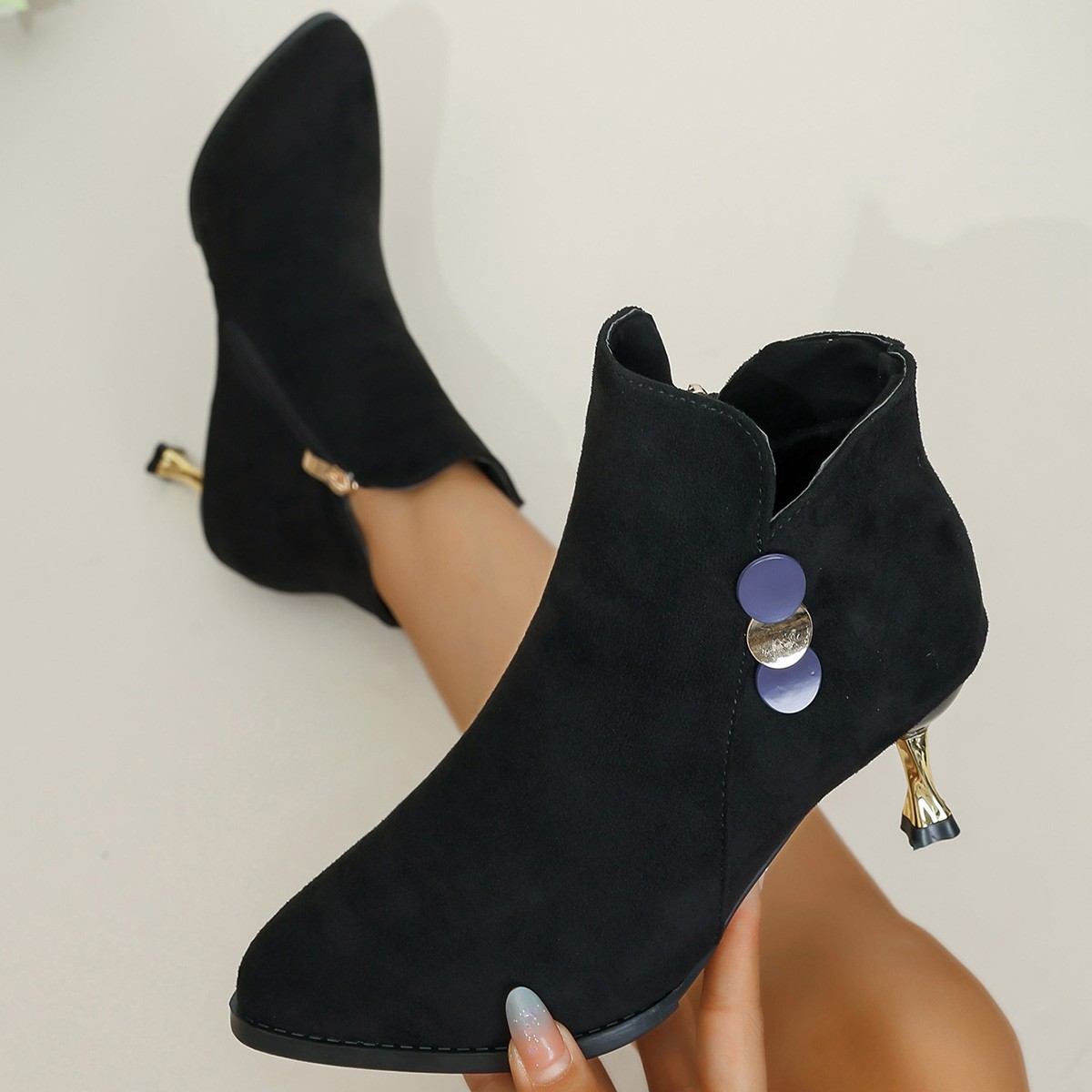 Botines de tacón alto para muj - Ethnic Fashion Style reseña y precio
