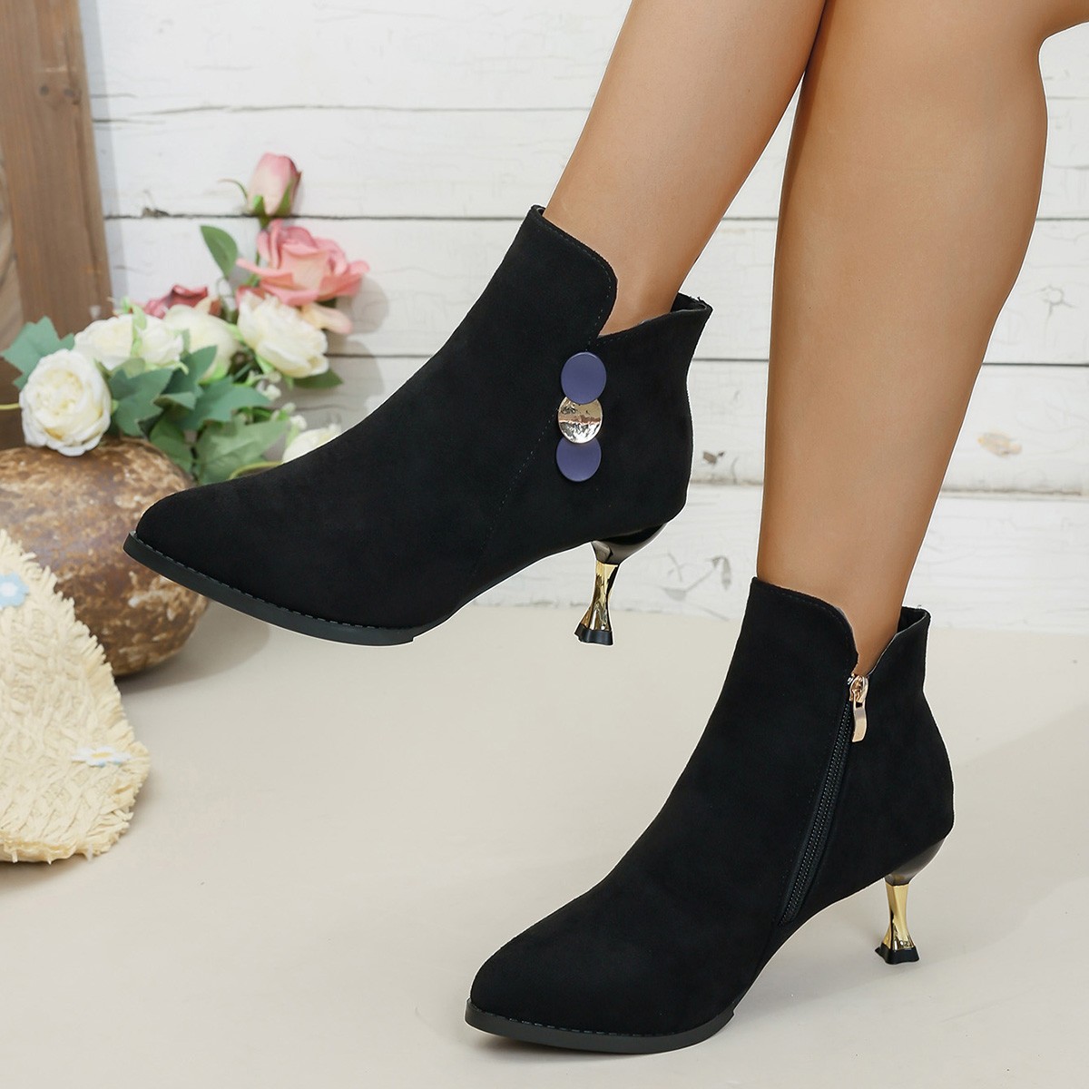 Botines de tacón alto para muj - Ethnic Fashion Style reseña y precio