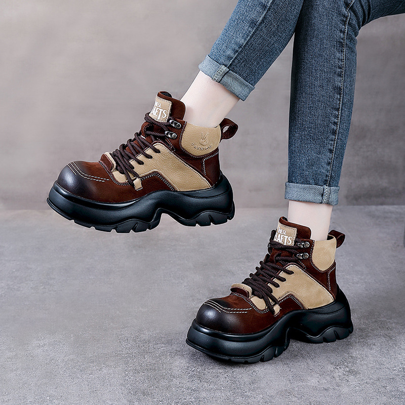 Botas de moda con cuña de cuer - Ethnic Fashion Style reseña y precio