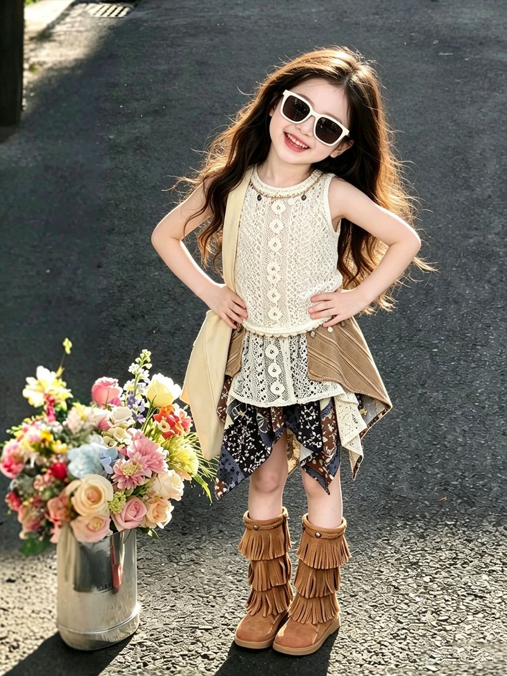 Conjunto de Verano para Niñas  - Kids Ethnic Fashion reseña y precio